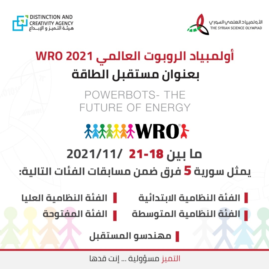 سورية في نهائيات أولمبياد الربوت العالمي WRO 2021 ( مستقبل الطاقة )